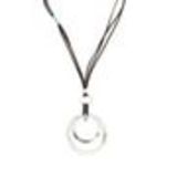 Collier femme, Coeur en strass, XS-2259 Silver (Brown) - 10233-37645