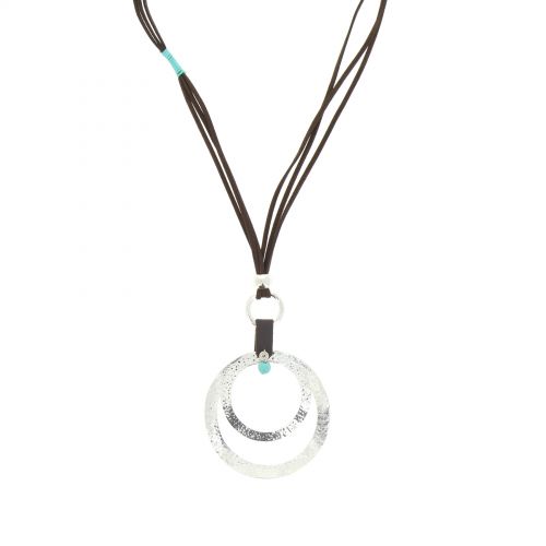 ZELIA cords necklace Silver (Brown) - 10233-37645