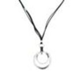 Collier femme, Coeur en strass, XS-2259 Silver (Black) - 10233-37646