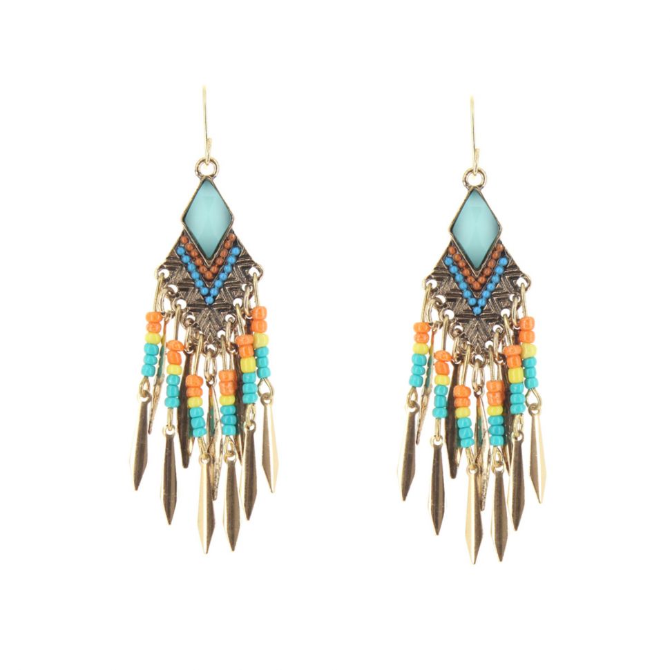 JANAKI feathers earrings Golden - 10248-37719