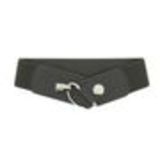 Wide Waist with Silver Buckle Elasticated Woman Belt ELVIRE