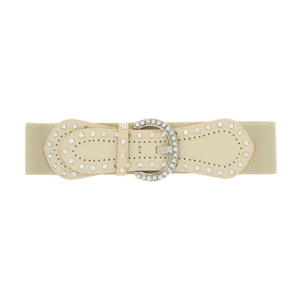 Ceinture élastique, Noeud papillon, LD3883 Beige - 2553-37947