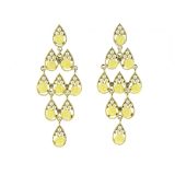 Boucles d'oreilles perle et fleurs Doré-Jaune