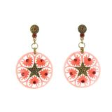 Boucles d'oreilles,étoile acrylique, 5638 CORAIL