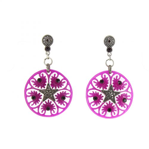 Boucles d'oreilles,étoile acrylique, 5638 VIOLET