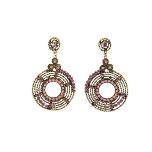 Boucles d'oreilles Q-17623, ethnique perle Rose - 1595-38015