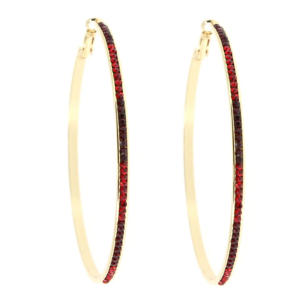 Creole earrings 70 mm zirconium crystal NAOLINE