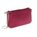 Porte monnaie double zip cuir Fuchsia - 10340-38440