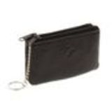 Porte monnaie double zip cuir Noir - 10340-38441