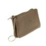 Porte monnaie double zip cuir Taupe - 10340-38444