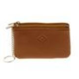 Porte monnaie double zip cuir Marron - 10340-38446