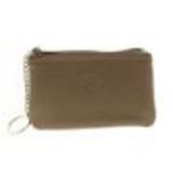 Porte monnaie double zip cuir Taupe - 10340-38448