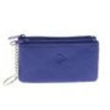 Porte monnaie double zip cuir Bleu cyan - 10340-38449