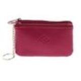 Porte monnaie double zip cuir Fuchsia - 10340-38450