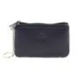 Porte monnaie double zip cuir Bleu marine - 10340-38453