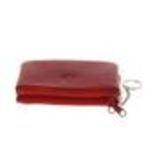 Porte monnaie double zip cuir Rouge - 10340-38462