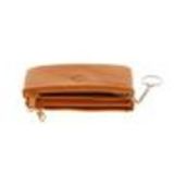 Porte monnaie double zip cuir Orange - 10340-38463