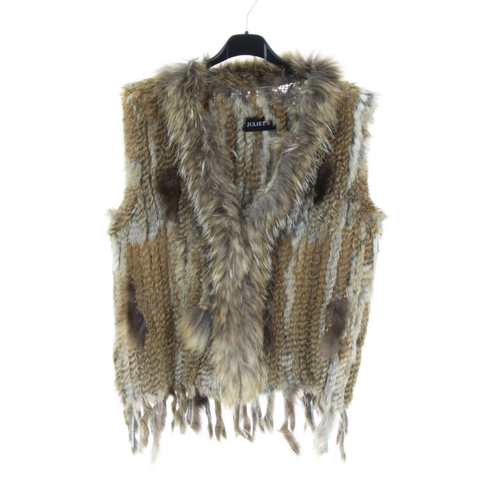 IOLENTE fur waistcoat Brown mottled - 10346-38562
