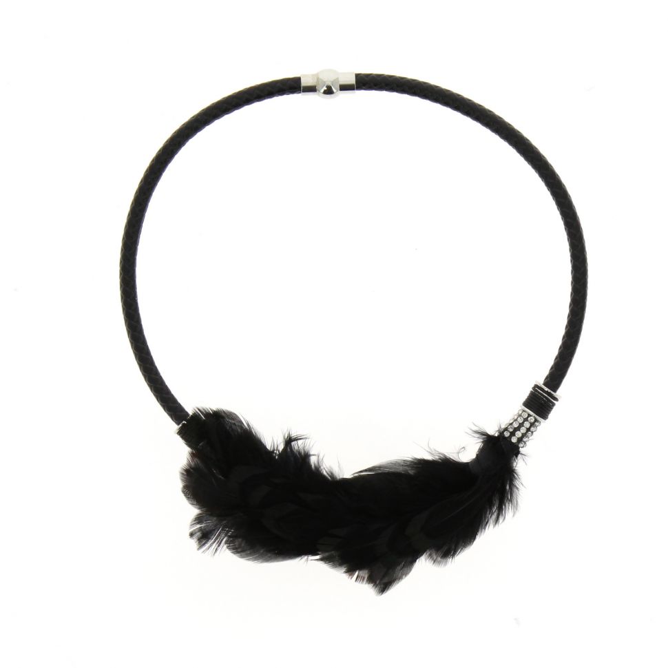 Collier femme, Coeur en strass, XS-2259 Negro - 10353-38645