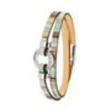 Bracelet cuir 3 tours strass cristal, 8474 Rouge foncé Vert - 10400-38877