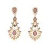 Boucles d'oreilles pendants à perles et strass, 9108 Doré Rose - 10435-39096