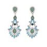 Boucles d'oreilles pendants à perles et strass, 9108 Doré Bleu - 10435-39097