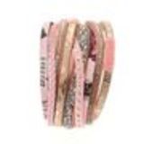 Bracelet manchette 2 rangées, feuilles 6441 Or Rose - 10520-39812