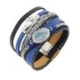 Bracelet manchette 2 rangées, feuilles 6441 Or Bleu - 10529-39894