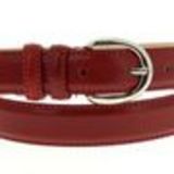 Ceinture en croute de cuir Strass et oeillet, 8840 Taupe Rouge - 10539-40044