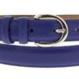 Ceinture en croute de cuir Strass et oeillet, 8840 Taupe Bleu cyan - 10539-40046