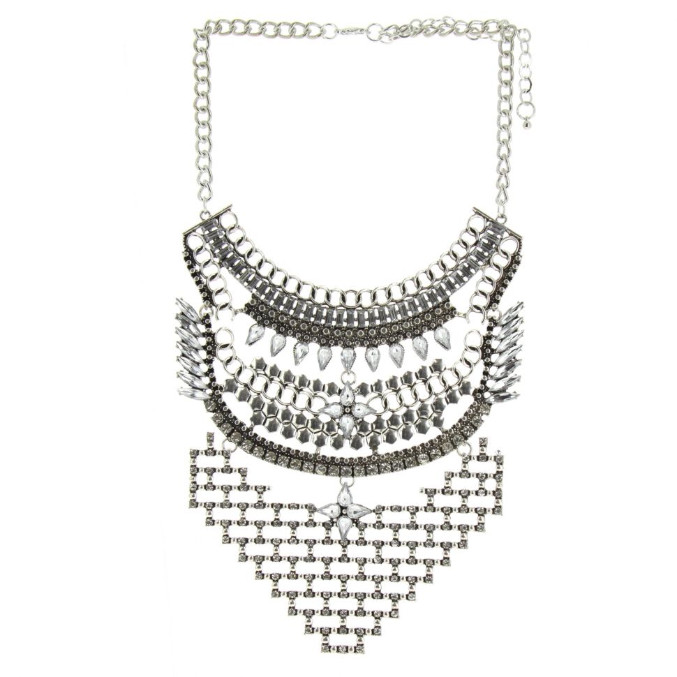Collier plastron SARA Argenté - 10566-40227