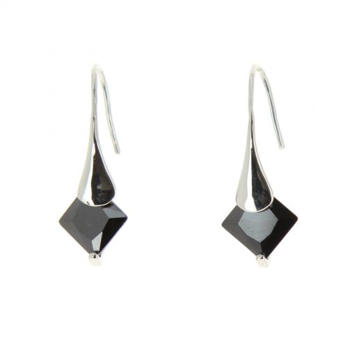 Boucles d'oreilles pendants à perles et strass, 9108 Doré Noir - 10576-40295