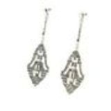 Boucles d'oreilles pendants à perles et strass, 9108 Doré Argent - 10596-40430