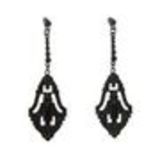 Boucles d'oreilles pendants à perles et strass, 9108 Doré Noir - 10596-40432