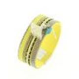 Bracelet manchette similicuir NORINE Jaune - 10211-40439