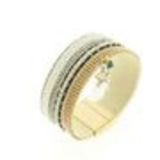 Bracelet manchette similicuir NORINE Beige (Doré) - 10211-40441