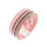 Bracelet manchette similicuir NORINE Rose - 10211-40442