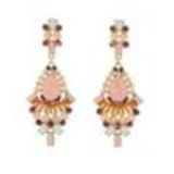 Boucles d'oreilles pendants à perles et strass, 9108 Doré Rose - 10631-40637