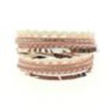 Bracelet 2 tour à strass, 7884 Argent Rose - 10667-40788