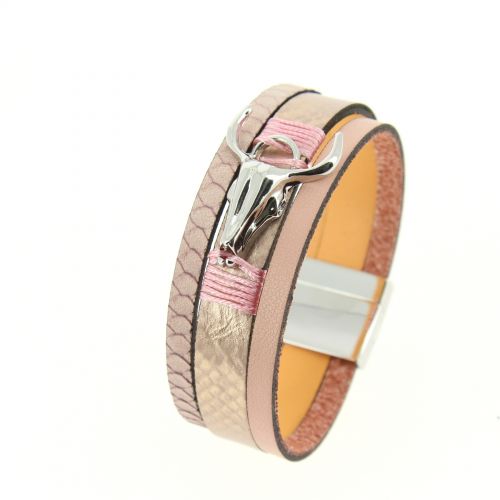 Mina-Amina leatherette bracelet Rose - 10669-40803