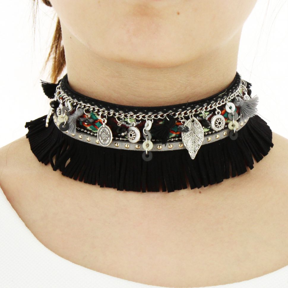 Collier, ras de cou plumes LISBET