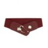 Wide Waist with Silver Buckle Elasticated Woman Belt ELVIRE