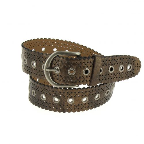 Ceinture femme oeillets et ajourés largeur 4,50, cm Arakel