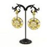 Boucles d'oreilles, fleurs à perles, 2838 rose