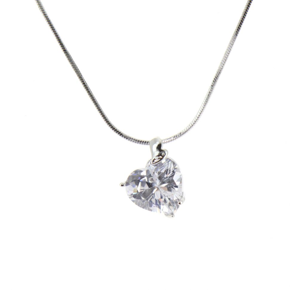 Collier femme, Coeur en strass, XS-2259