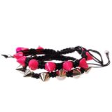 Shamballa bracelet with metal and acrylic spikes, ELLINE