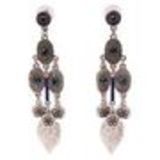 Boucles d'oreilles Q-30905B, feuilles et fleurs Bleu - 1812-4505