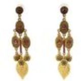 Boucles d'oreilles Q-30905B, feuilles et fleurs Rose - 1812-4506