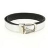 Ceinture similicuir 4 cm passant aigle piqué blanc, 2733 BLANC