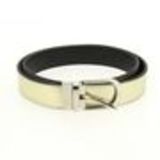 Ceinture similicuir 4 cm passant aigle piqué blanc, 2733 BLANC